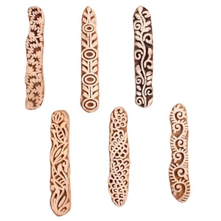 Set of 6 Piece New Mix Wooden Printing Block